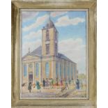 Bernhard, Hermann (Welferding 1875 - 1953 Sarreguemines), Blick auf die Kirche St. Nicolas in