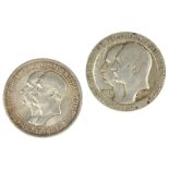 2 Silbermünzen zu 3 Mark, Deutsches Reich, Preußen 1910 bzw. 1911: Münze zur 100-Jahr-Feier der