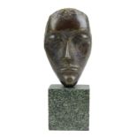 Ivanov, Venelin, zeitgenössischer Künstler, "Gesicht", Bronze mit brauner Patina, als Relief, auf