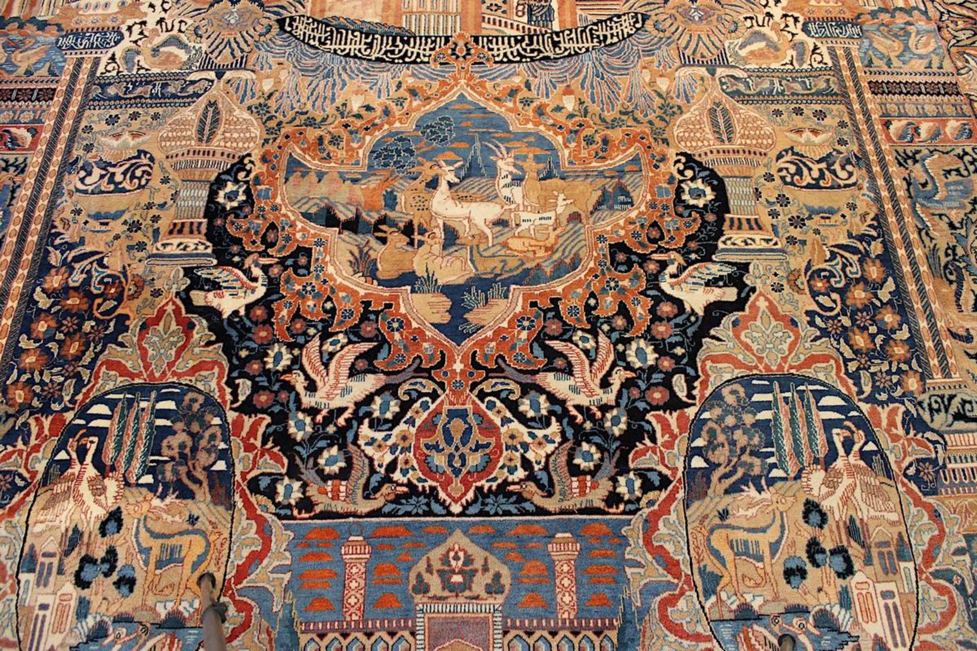 Ausgefallener großer Kaschmar-Teppich, Persien 2. H. 20. Jh., aufwendig gearbeitet, sehr gute - Image 3 of 16