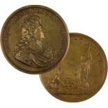 Bronzemedaille auf die Gründung der Stadt Saarlouis 1863, Avers Ludwig XIV (1643 - 1715),