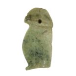 Jadeit-Amulettanhänger in Vogelform, Guanacaste, Costa Rica, vor 1000 A. D., flacher Anhänger