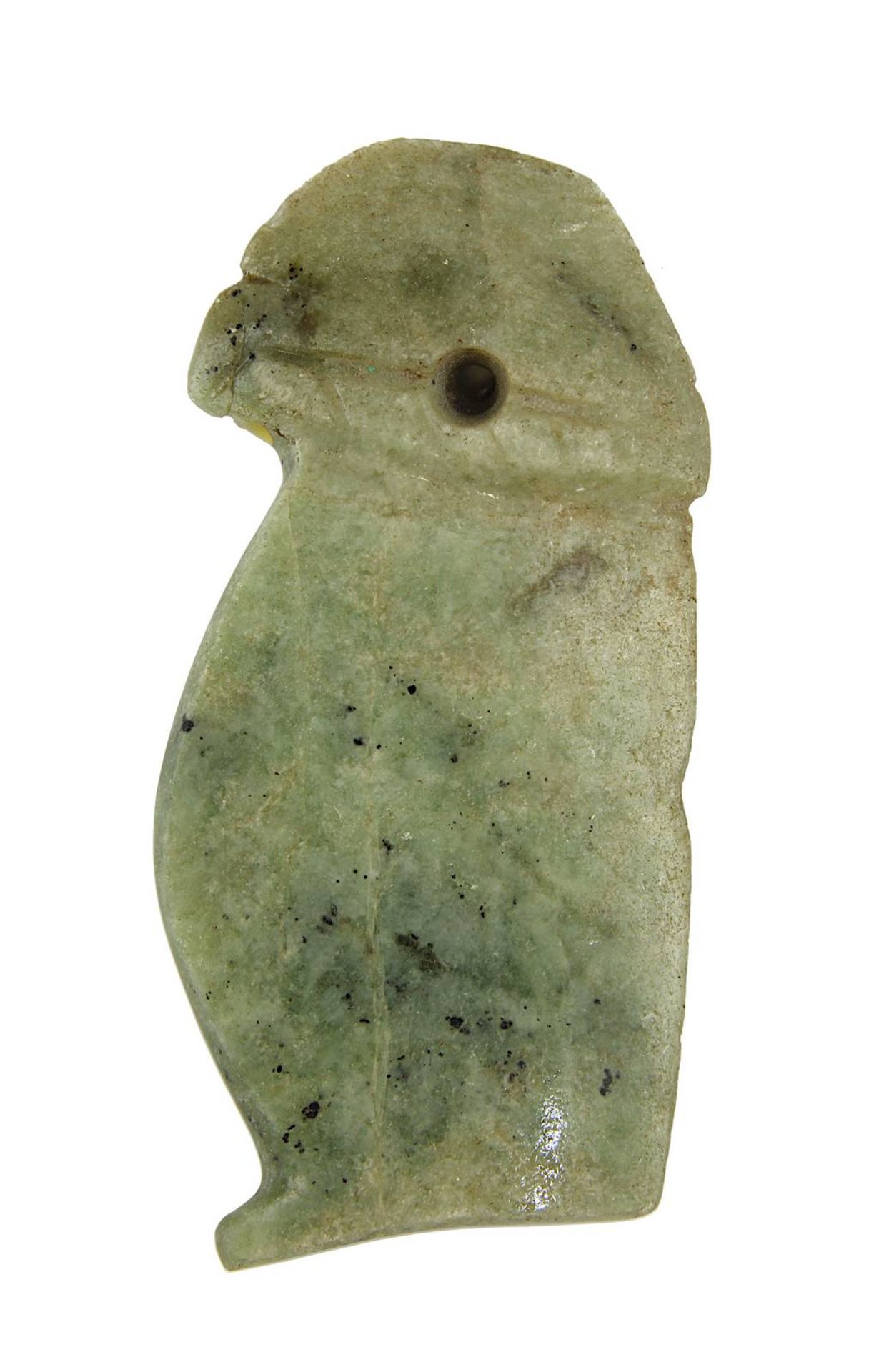 Jadeit-Amulettanhänger in Vogelform, Guanacaste, Costa Rica, vor 1000 A. D., flacher Anhänger