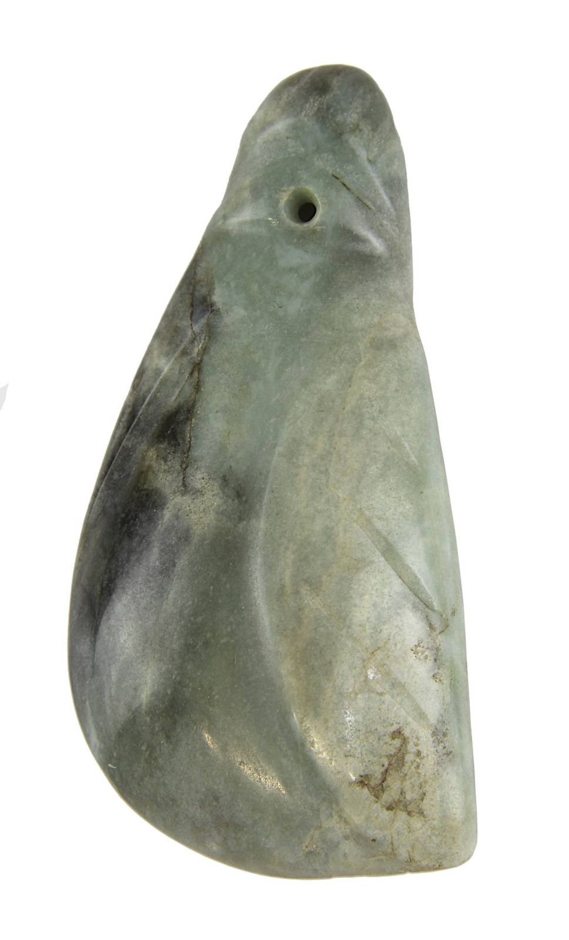 Jadeit-Amulettanhänger in Form eines Vogels oder einer Zikade, Guanacaste, Costa Rica, vor 1000 A.