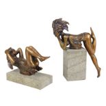 Fuchs, Ernst (Wien 1930 - 2015 Wien), Paar Kleinbronzen, "Papagena und Papageno" aus der