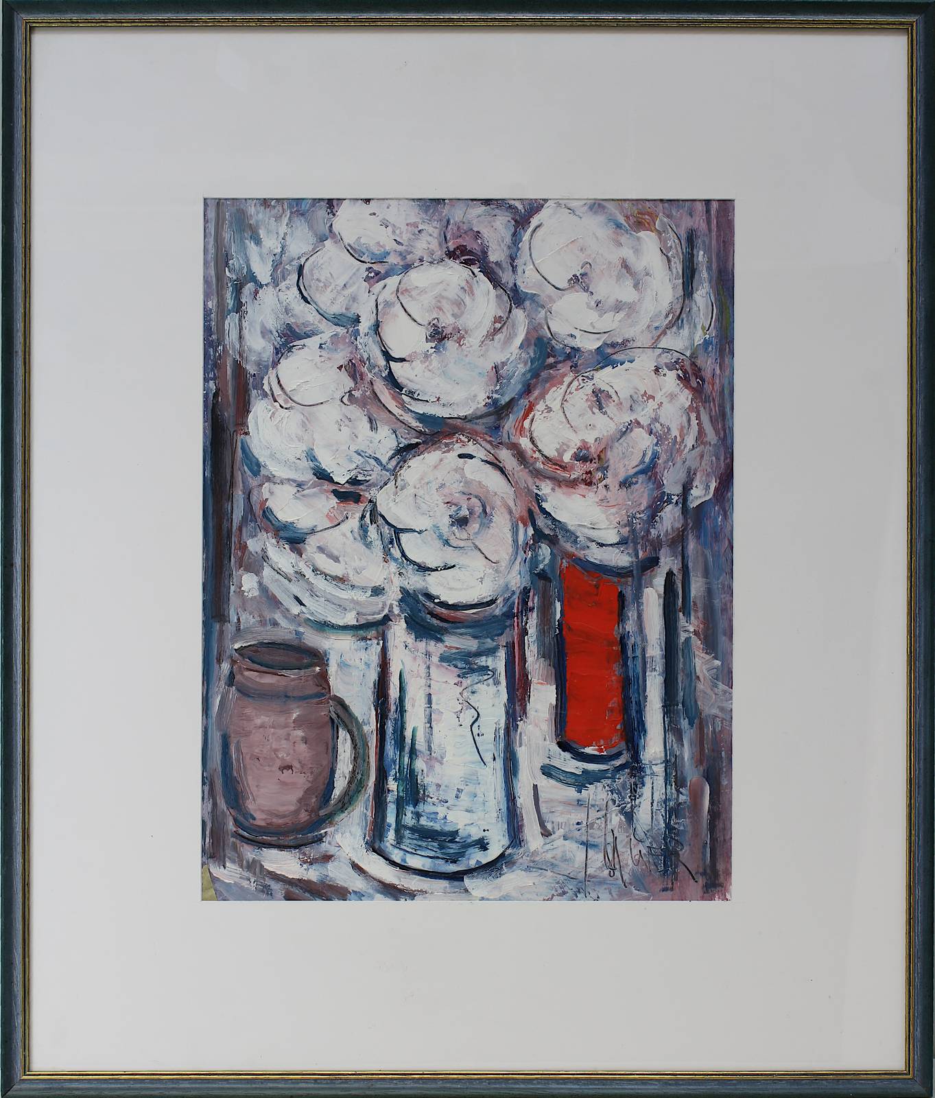 Lauer, Heinz-Maria (Gunzenau 1924 - 2014 Saarbrücken), Stilleben mit Blumen in Vase und Krug, Öl-