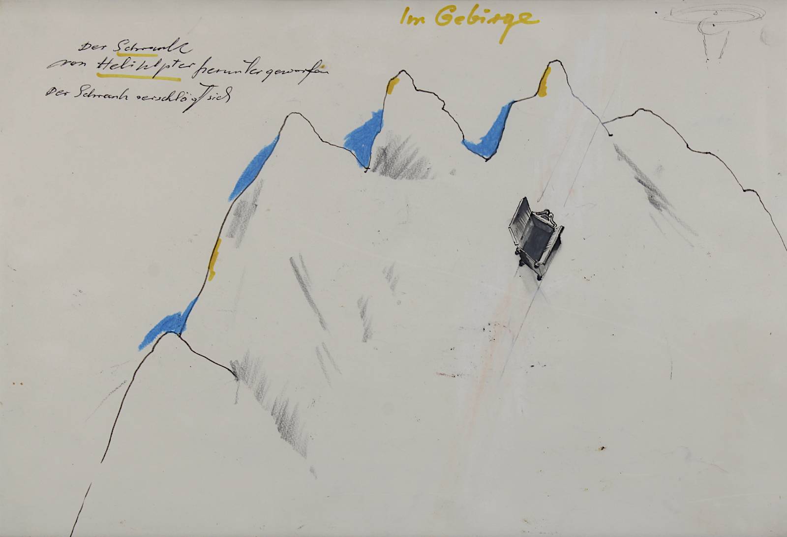 Zeichnung zu einem Projekt wohl der Düsseldorfer Künstlergruppe YIUP um Joseph Beuys, um 1980, - Image 2 of 2