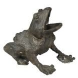 Schröder, Hans (Saarbrücken 1930 - 2010 Saarbrücken), Frosch, Bronze, mit dunkler brauner,