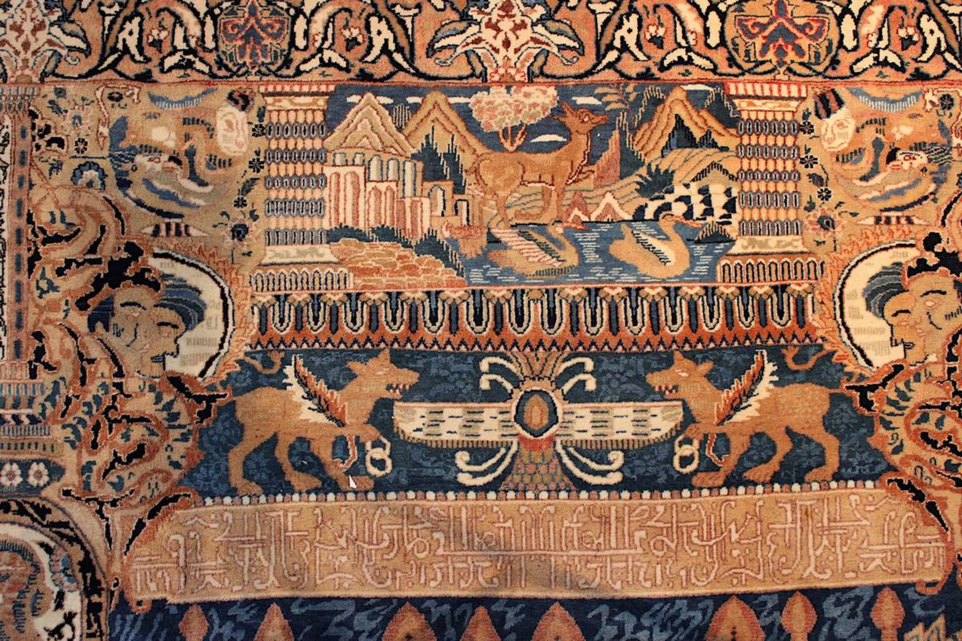 Ausgefallener großer Kaschmar-Teppich, Persien 2. H. 20. Jh., aufwendig gearbeitet, sehr gute - Image 5 of 16