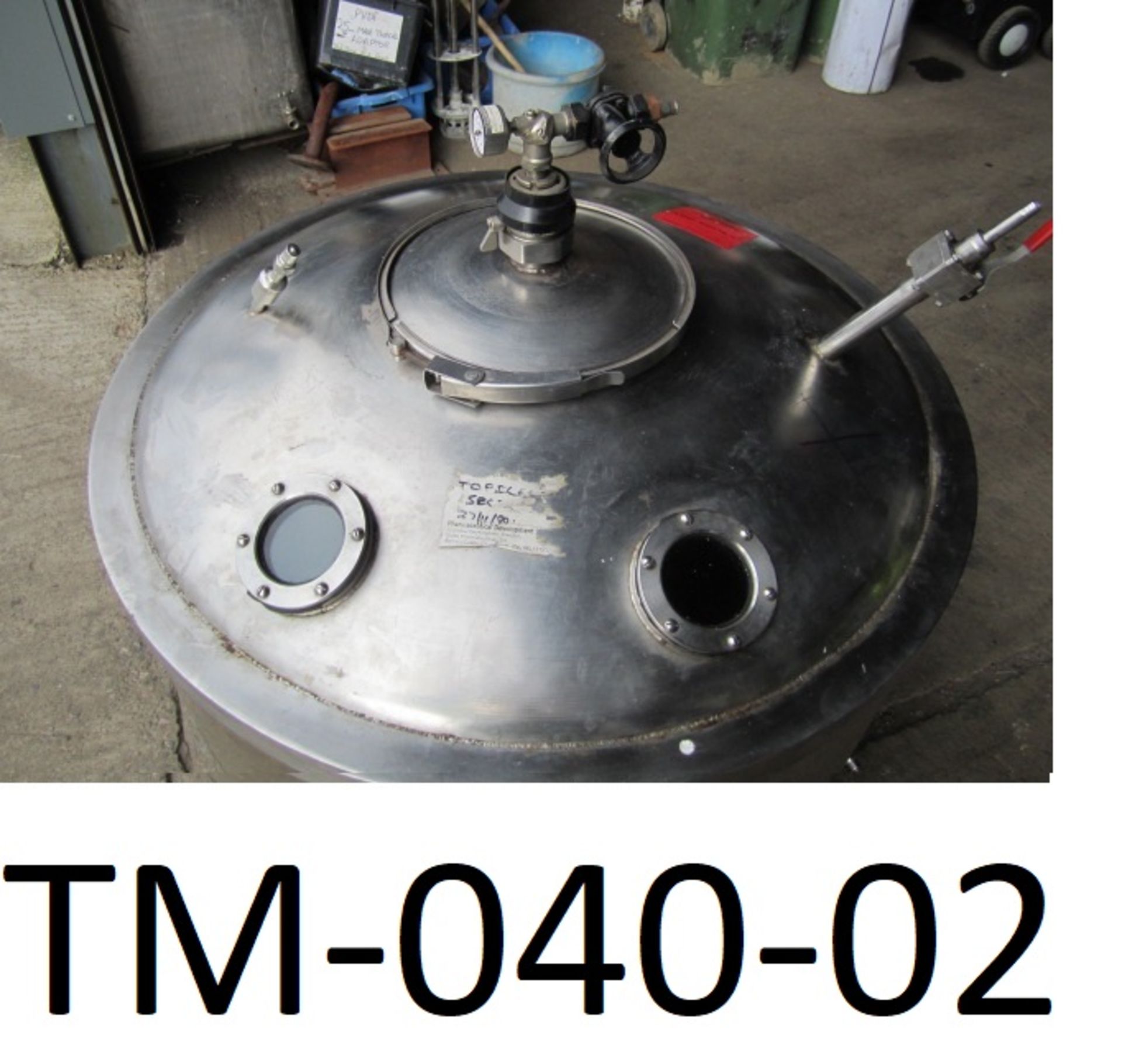 Grundy 250L Stainless Steel Pressure Vessel. with insulated cooling coils attached to the outside - Image 3 of 4