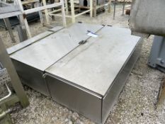Twin Stainless Steel Control Panel, approx. 1.6m x 500mm x 1.8m high. Lot located Bretherton,