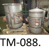 Two 90L Stainless Steel Tanks, with limpet coils jackets, one has stainless steel lid the other