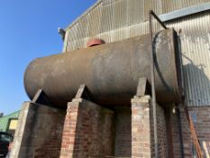 Welded Steel Fuel Oil Horizontal Storage Tank, 4.5m long x 1.8m dia, purchaser responsible to