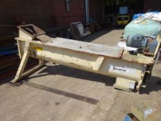 Rowlands Bros Duplex Chain Driven Screw Conveyor, approx. 3m long x 400mm dia. screw, inlet 17in