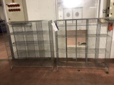 Two Wire Mesh Cubbyholes, approx. one x 1.2m x 0.45m x 1.4m, 16 cubbyholes, 1.3m x 0.3m x 1.4m