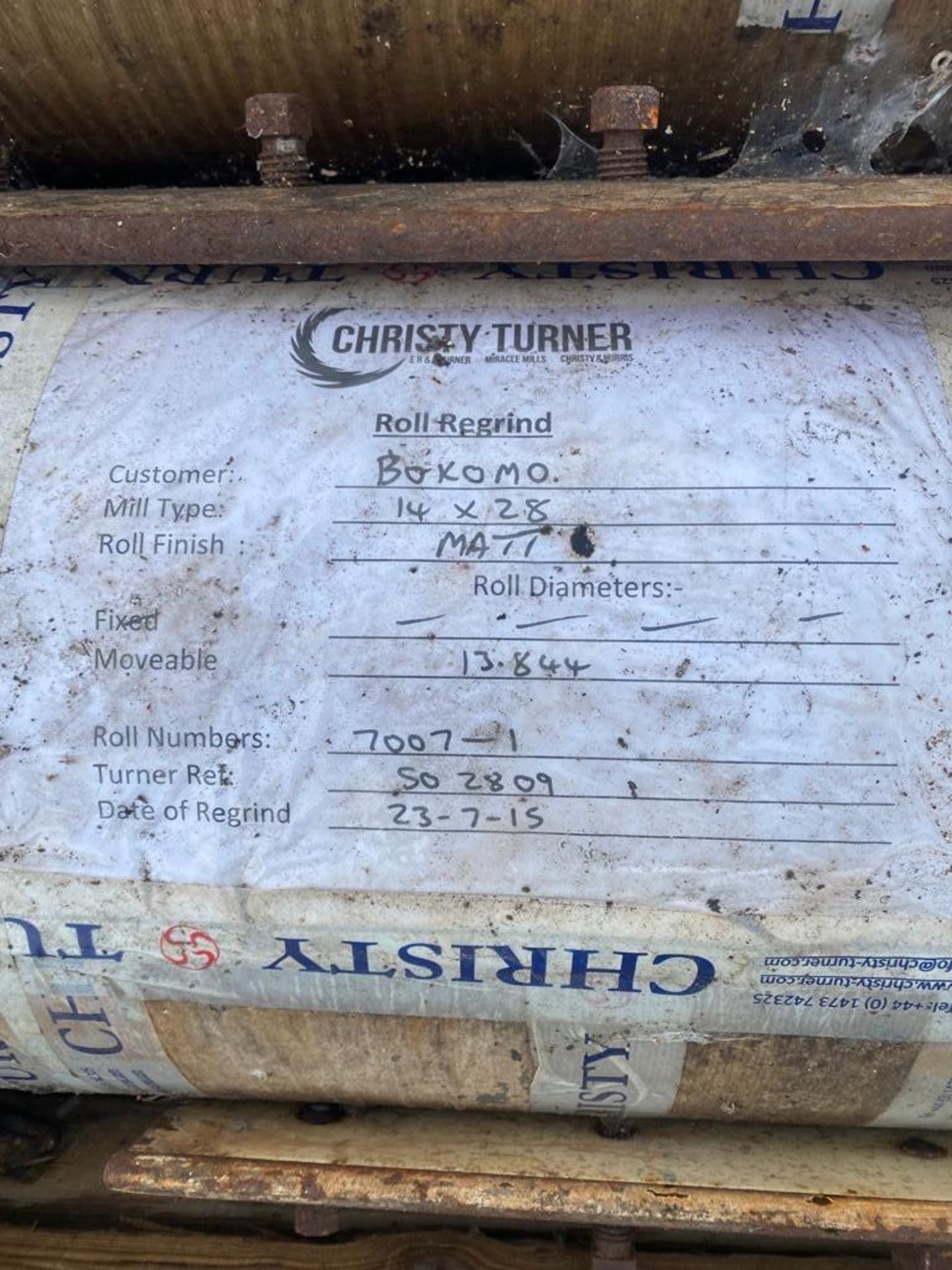 Four Christy Turner Flaking Rolls, dimensions approx. 14in x 28in rolls, free loading onto - Image 6 of 8