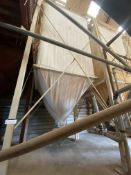 Walter Krause 25T Flexible Krause Silo, approx 3.4m x 3.4m x 6.7m to bottom of fabric silo,  with