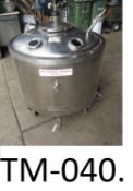 Grundy 250L Stainless Steel Pressure Vessel. with insulated cooling coils attached to the outside