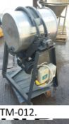 Drum Shaker Unit, driven by a Invictor vibro-motor, with stainless steel 60L drum, free loading onto