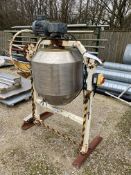 Stainless Steel Tilting Drum Mixer, approx. 700mm dia. x 700mm. Lot located Bretherton,