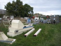 Wavy Wall Belt Conveyor, approx. 4m long, with supporting steelwork to allow it to work at a steep