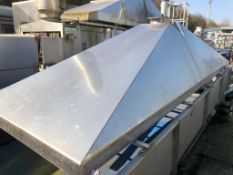 Stainless Steel Extraction Hood, approx. 4m x 1.25m x 1m high, item located in Bury St Edmunds, lift