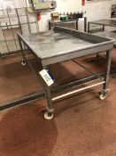 Mobile Sorting Table, with splashbacks on three sides, approx. 120mm high, 2.2m x 1m x 1.1m high