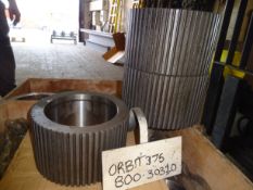 Three x Orbit 375 Coarse Fluted Roll Shells (understood to be new/ unused), free loading onto