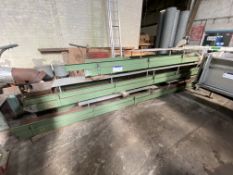 Gyde Thomsen GB-113-60-320 THREE SECTION FLAT BELT CONVEYOR, (no belt), approx. 370mm wide on