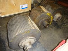 Three Paladin 600/170 Fluted Roll Assemblies (understood to be new/ unused), free loading onto