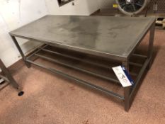 Low Table, with shelf, approx. 1.85m x 0.78m x 0.7m high, item located in Bury St Edmunds, lift