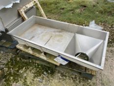Stainless Steel Vibratory Feed Tray, approx. 550mm x 1.2m (incomplete). Lot located Bretherton,