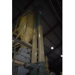Belt & Bucket Elevator, approx. 210mm wide on leg section, approx. 7.5m centres high, with