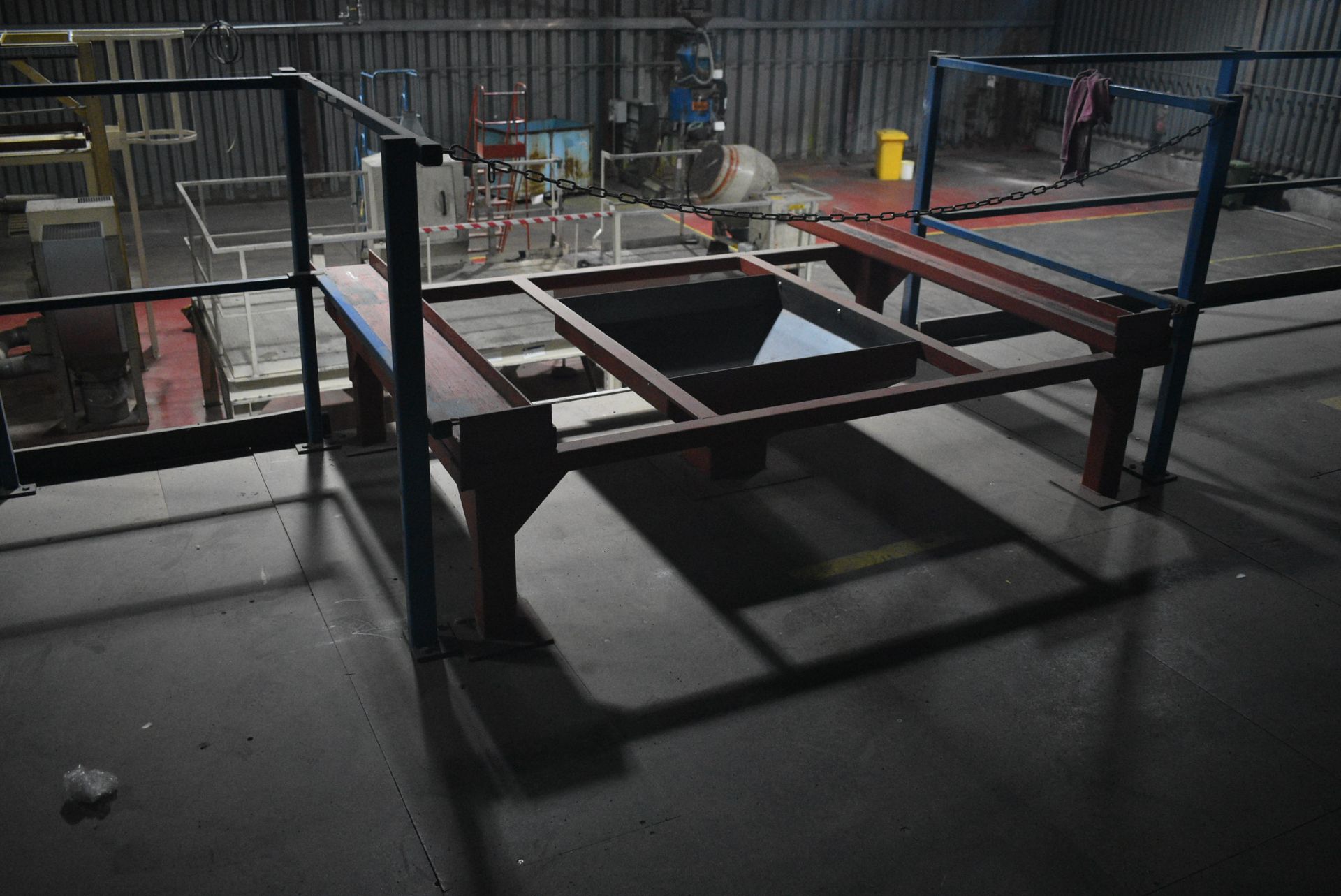 BOLTED STEEL L-SHAPED MEZZANINE FLOOR, approx. 24.6m x 3.8m x 3.3m high to floor level, extension - Image 11 of 12