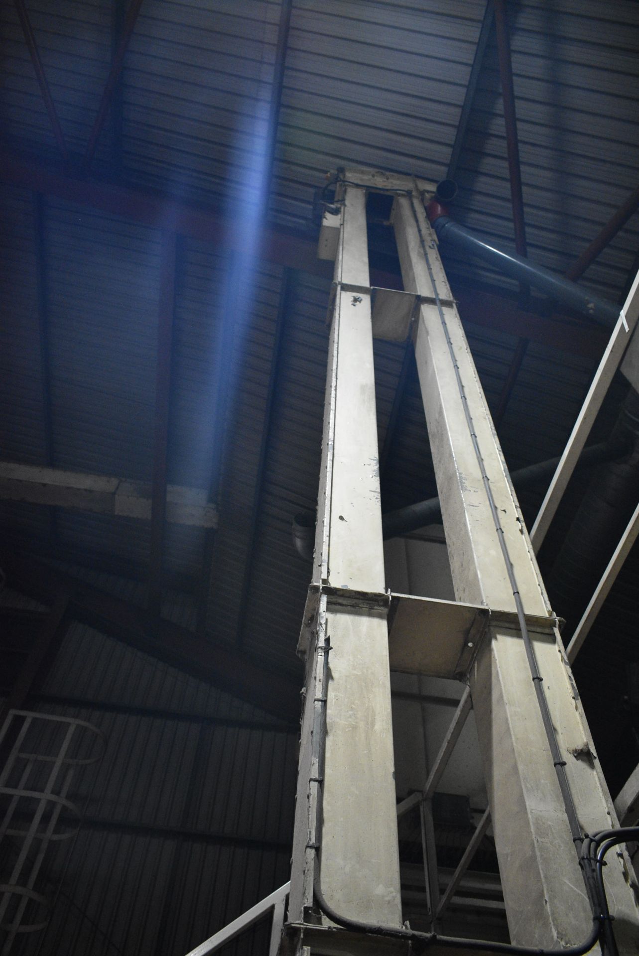 150mm Belt & Bucket Elevator, approx. 7.8m centres high, with electric motor drive and shaft mounted - Image 2 of 3