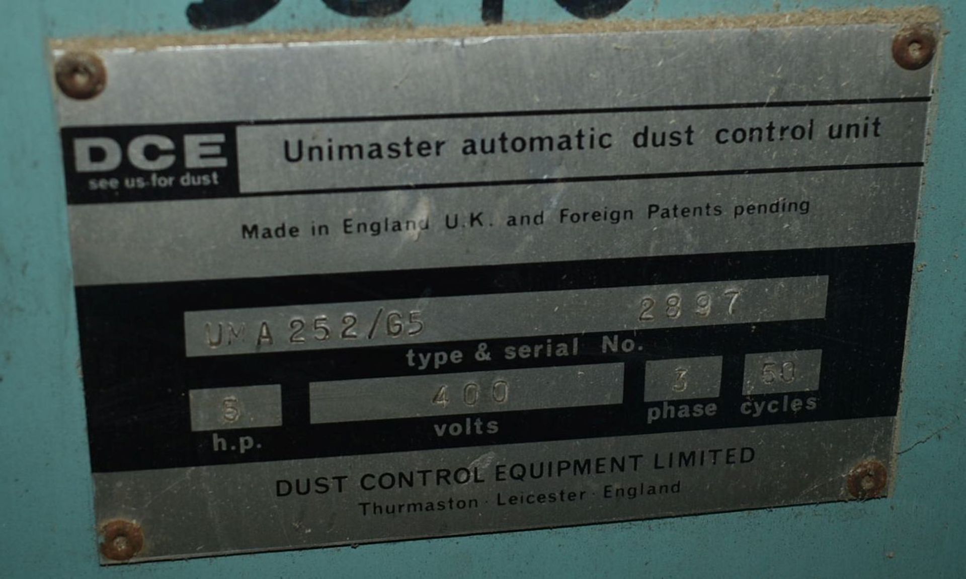 DCE UMA252/G5 Dust Collection Unit, serial no. 2897 (dismantling and free loading on to purchasers - Image 3 of 3