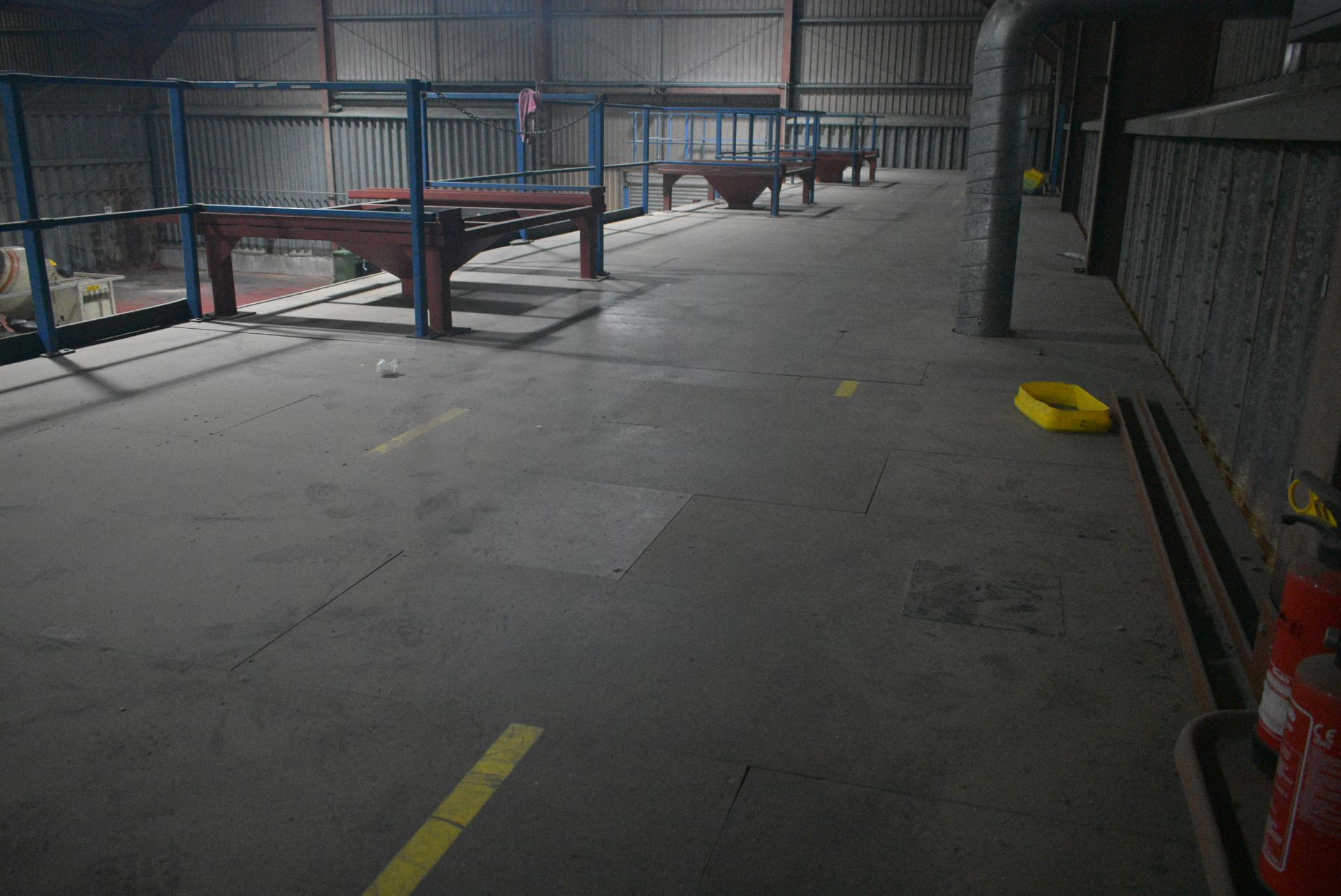 BOLTED STEEL L-SHAPED MEZZANINE FLOOR, approx. 24.6m x 3.8m x 3.3m high to floor level, extension - Image 10 of 12
