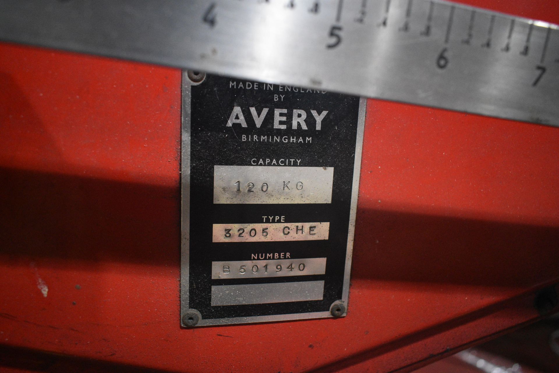 Avery 3205 CHE 120kg Dial Indicating Portable Platform Weighing Machine, serial no. B501940 (free - Image 2 of 2