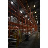 Redirack HD250 MAINLY THREE / TWO TIER DOUBLE SIDED PALLET RACK, comprising 18 bays (double sided 36