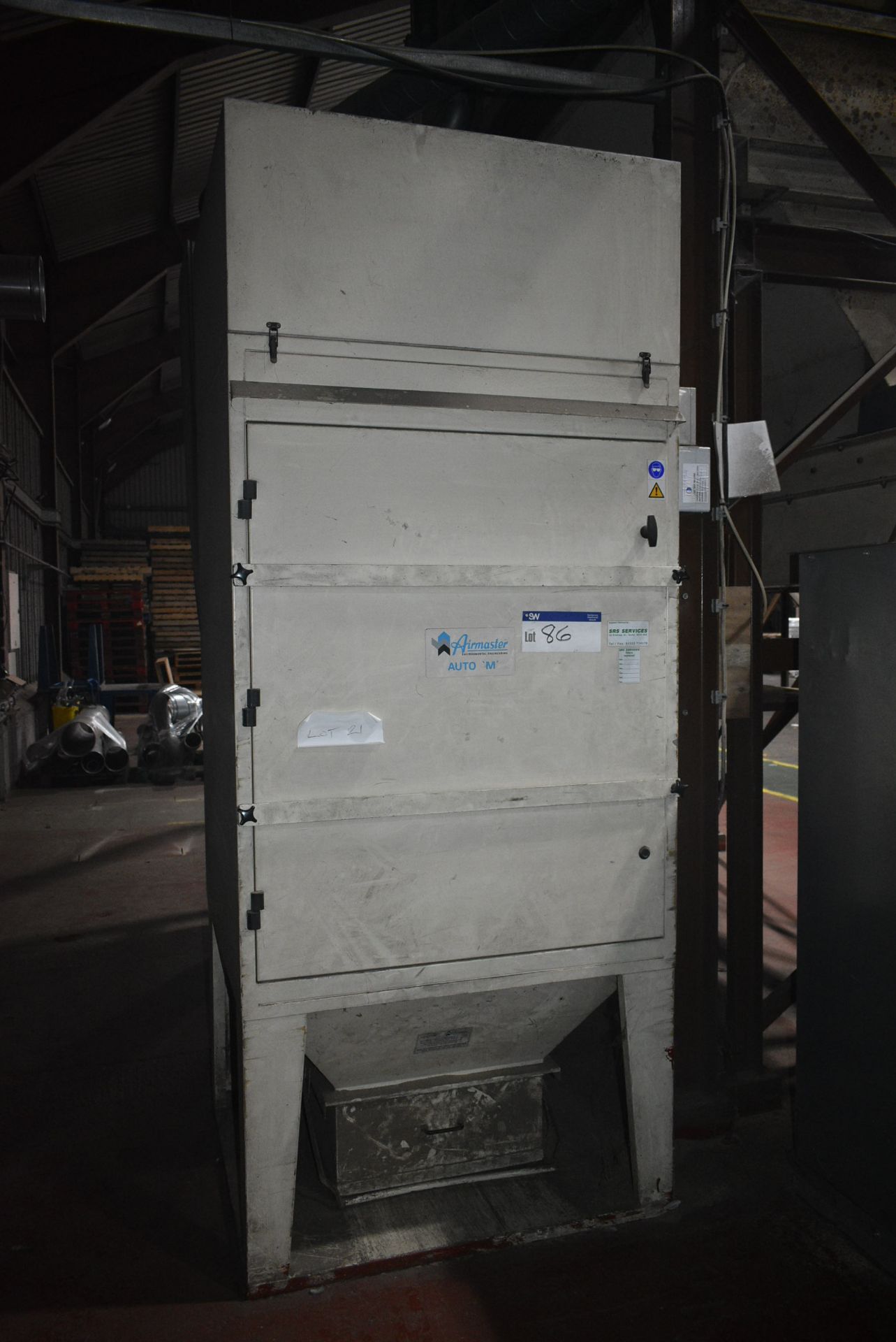 Airmaster AUTO M 25M/ 4.0 DUST COLLECTION UNIT, serial no. 96173790, 4kW, with immediate ducting (