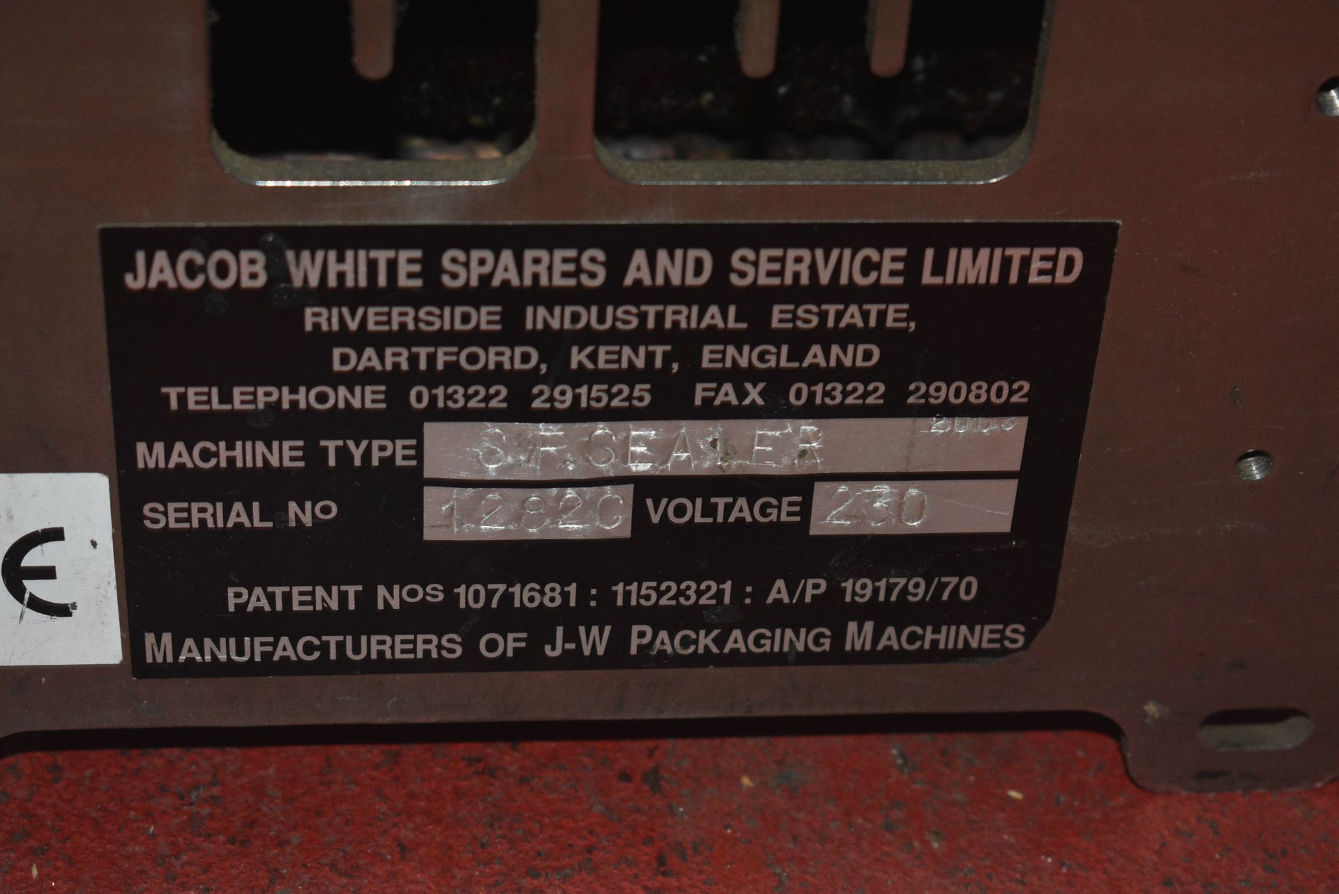 Jacob White S.F.Sealer Hot Melt Unit, serial no. 1282C, 230V (free dismantling and free loading on - Image 4 of 4