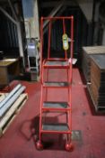 Four Rise Mobile Ladder (free dismantling and free loading on to purchasers transport for this lot)