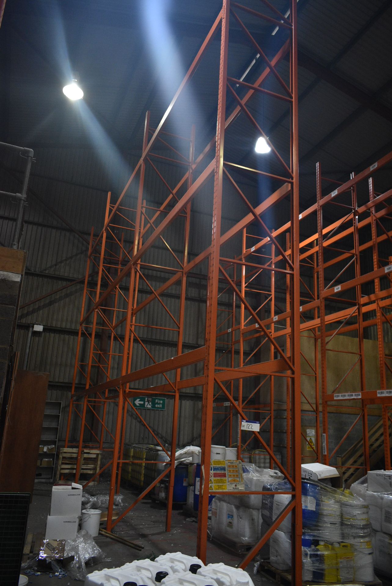 Redirack HD20T THREE BAY THREE TIER SINGLE SIDED PALLET RACK, with 4 uprights, mainly 1.1m x approx. - Image 2 of 4