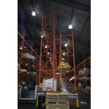 Redirack HD250 MAINLY THREE / TWO TIER DOUBLE SIDED PALLET RACK, comprising 15 bays (double sided 30