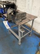 Steel Bench, approx. 850mm x 730mm, fitted 150mm j