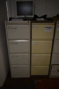 Two Steel Four Drawer Filing Cabinets