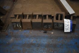 Six Mainly Avery 56lb Lifting Blocks/ Weights