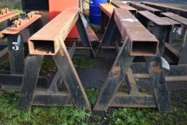 Two Steel Trestles, each approx. 2m long