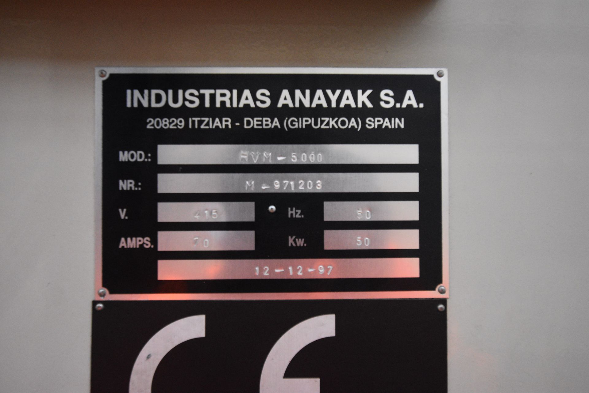 Anayak HVM-5000 CNC MILLING MACHINE, serial no. 97 - Image 10 of 13