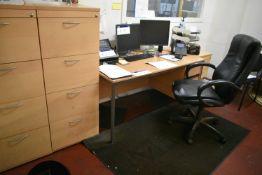 Contents of Office Furniture, including light oak